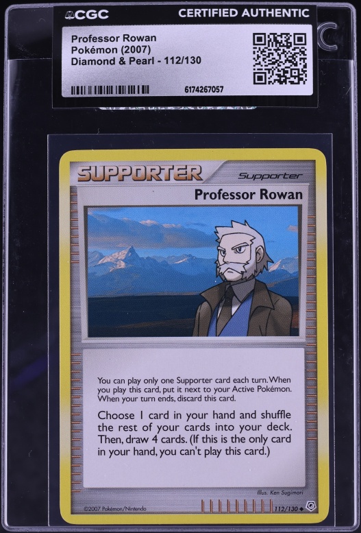 2007 Pokemon Diamond & Pearl Professor Rowan #112 CGC AUTH
