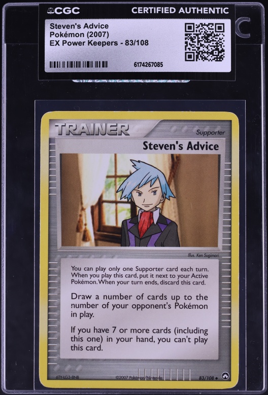 2007 Pokemon Ex Power Keepers Steven's Advice #83 CGC AUTH