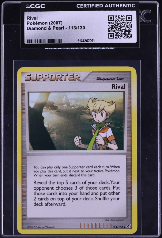 2007 Pokemon Diamond & Pearl Rival #113 CGC AUTH