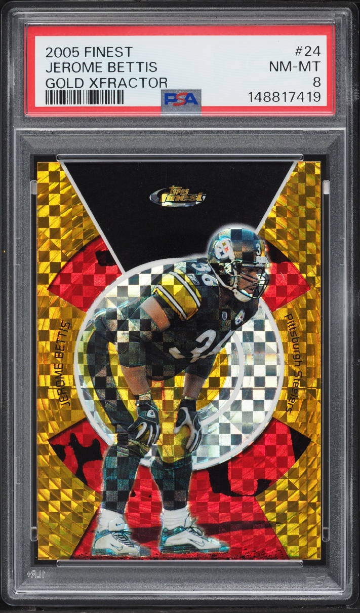2005 Finest Gold Xfractor Jerome Bettis /10 #24 PSA 8 NM-MT