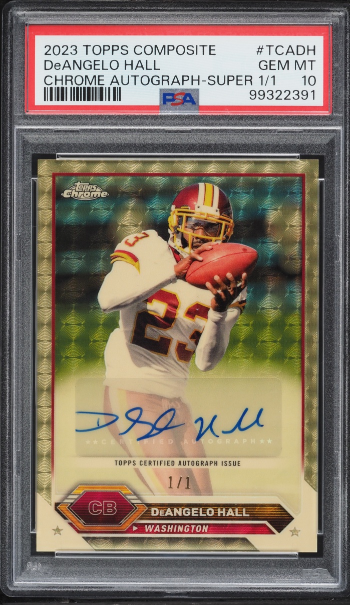 2023 Topps Chrome Composite Super Deangelo Hall AUTO 1/1 #TCADH PSA 10 GEM MINT