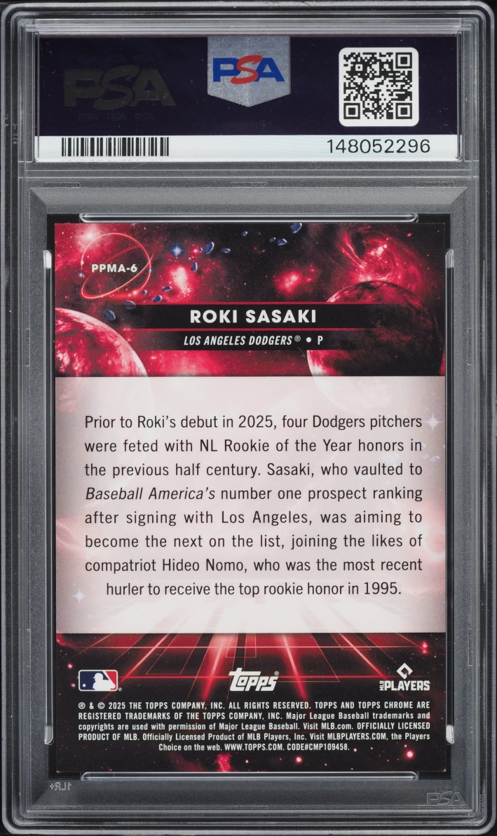 2025 Topps Chrome Cosmic Planetary Pursuit Mars Roki Sasaki ROOKIE #6 PSA 8.5 NM-MT+
