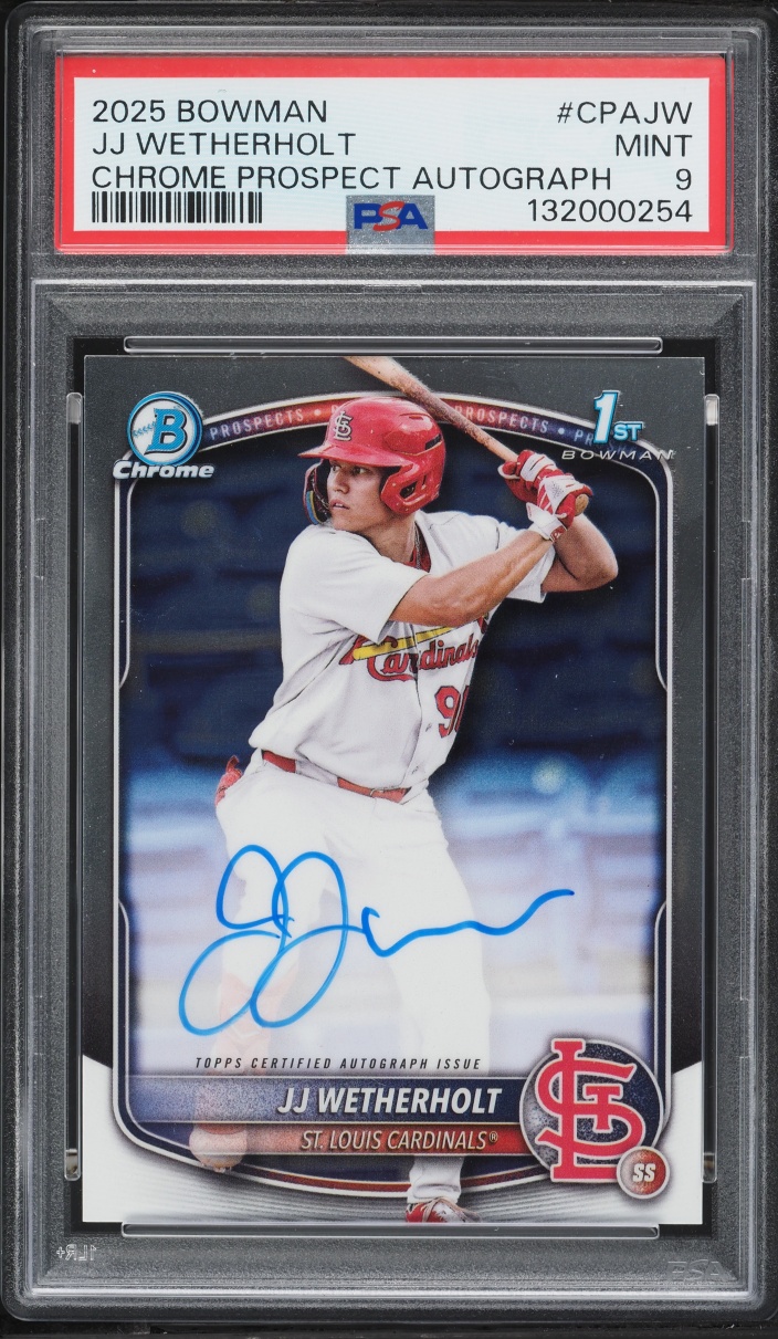 2025 Bowman Chrome JJ Wetherholt PROSPECT AUTO #CPA-JW PSA 9 MINT