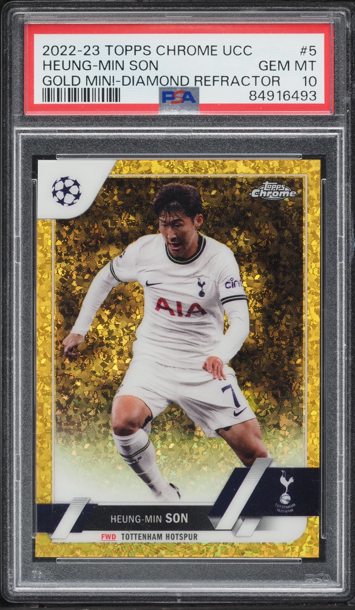 2022 Topps Chrome UEFA Club Competitions Gold Mini Diamond Heung-Min Son /50 #5 PSA 10 GEM MINT