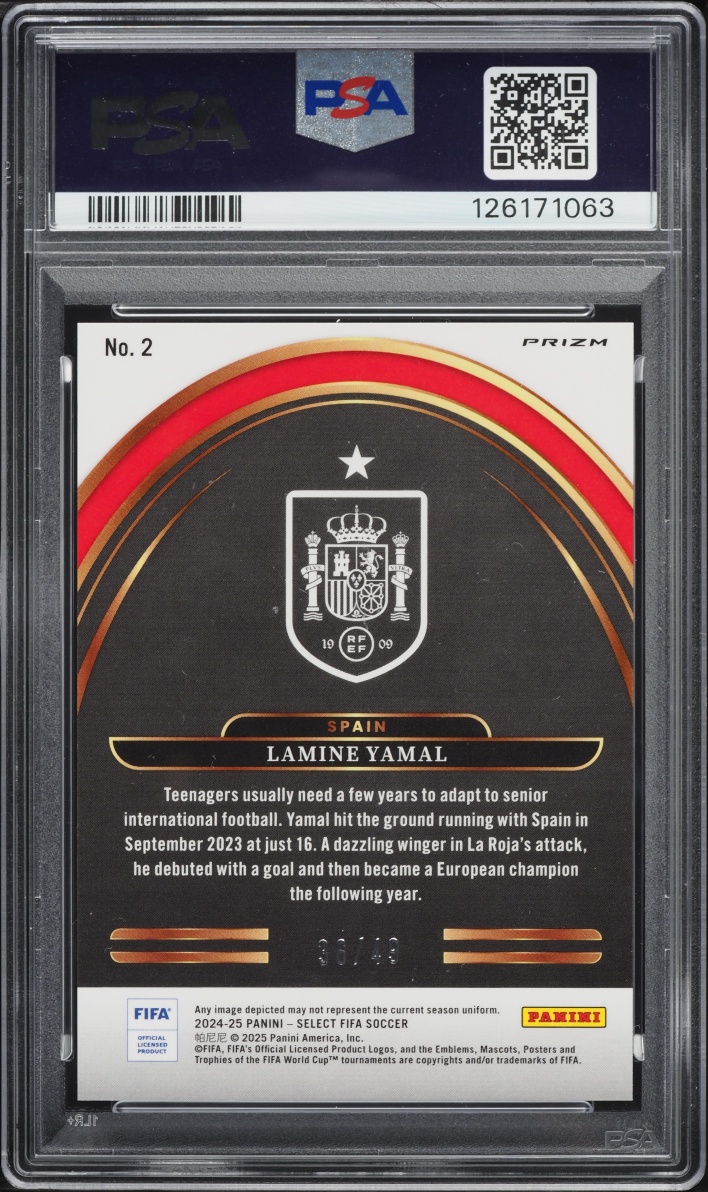 2024 Select FIFA Future Red Wave Lamine Yamal /49 #2 PSA 10 GEM MINT
