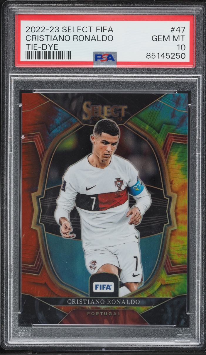 2022 Select Terrace FIFA Tie-Dye Cristiano Ronaldo /49 #47 PSA 10 GEM MINT