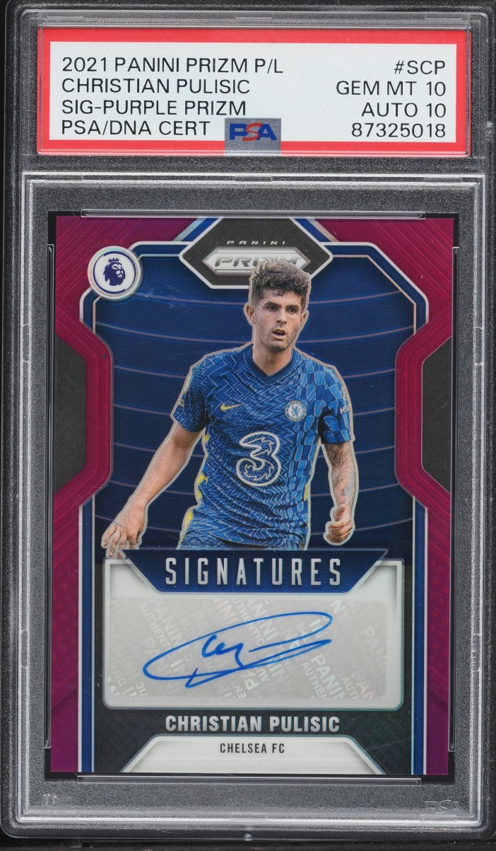2021 Panini Prizm Premier League Purple Christian Pulisic AUTO DNA 10 /25 #S-CP PSA 10 GEM MINT