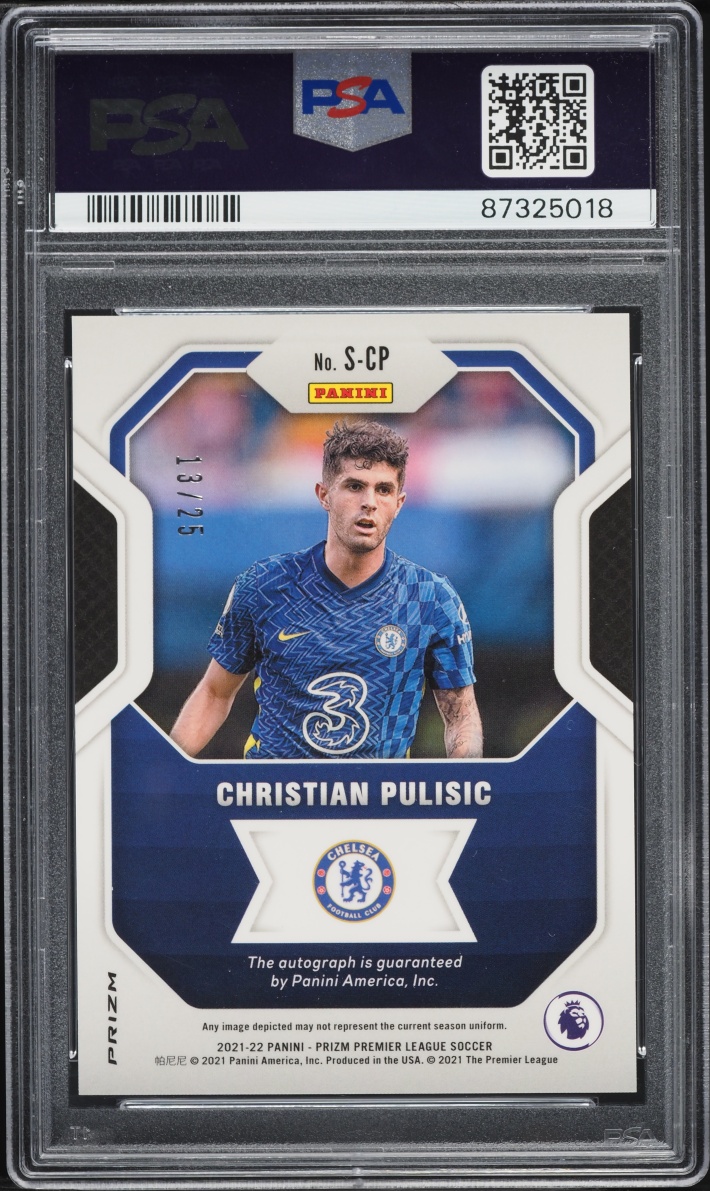 2021 Panini Prizm Premier League Purple Christian Pulisic AUTO DNA 10 /25 #S-CP PSA 10 GEM MINT