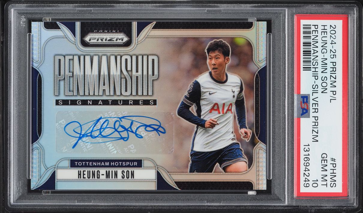 2024 Panini Prizm Premier League Penmanship Silver Heung-Min Son AUTO /99 #PHMS PSA 10 GEM MINT