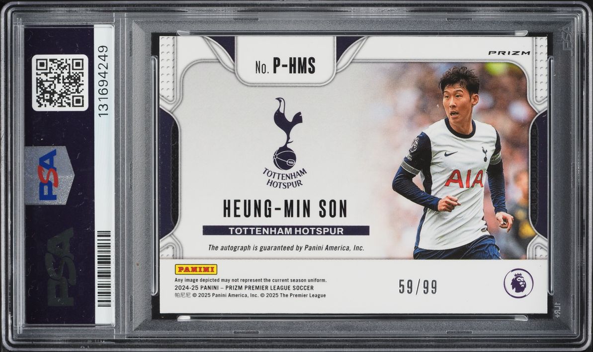 2024 Panini Prizm Premier League Penmanship Silver Heung-Min Son AUTO /99 #PHMS PSA 10 GEM MINT