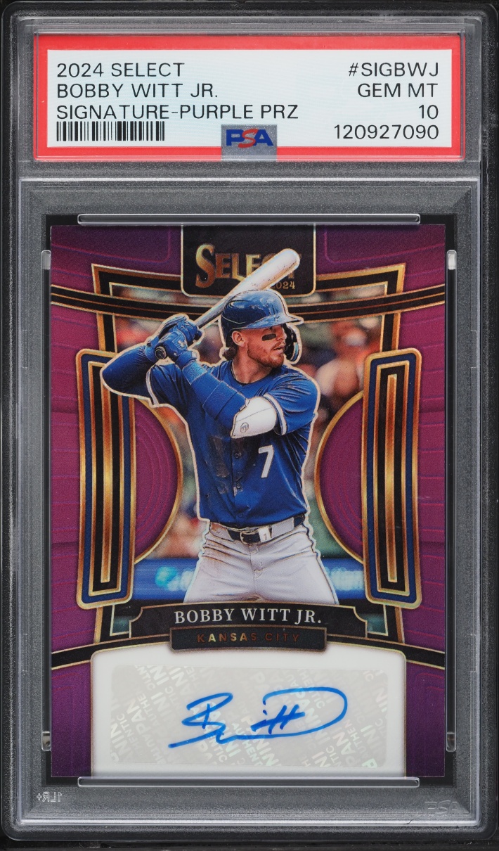2024 Select Purple Prizm Bobby Witt Jr. AUTO #SIG-BWJ PSA 10 GEM MINT