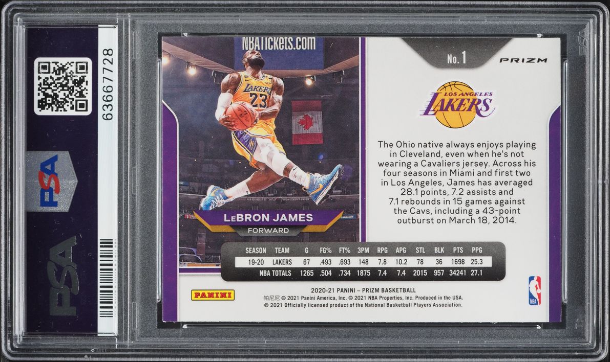 2020 Panini Prizm Red Ice LeBron James #1 PSA 10 GEM MINT