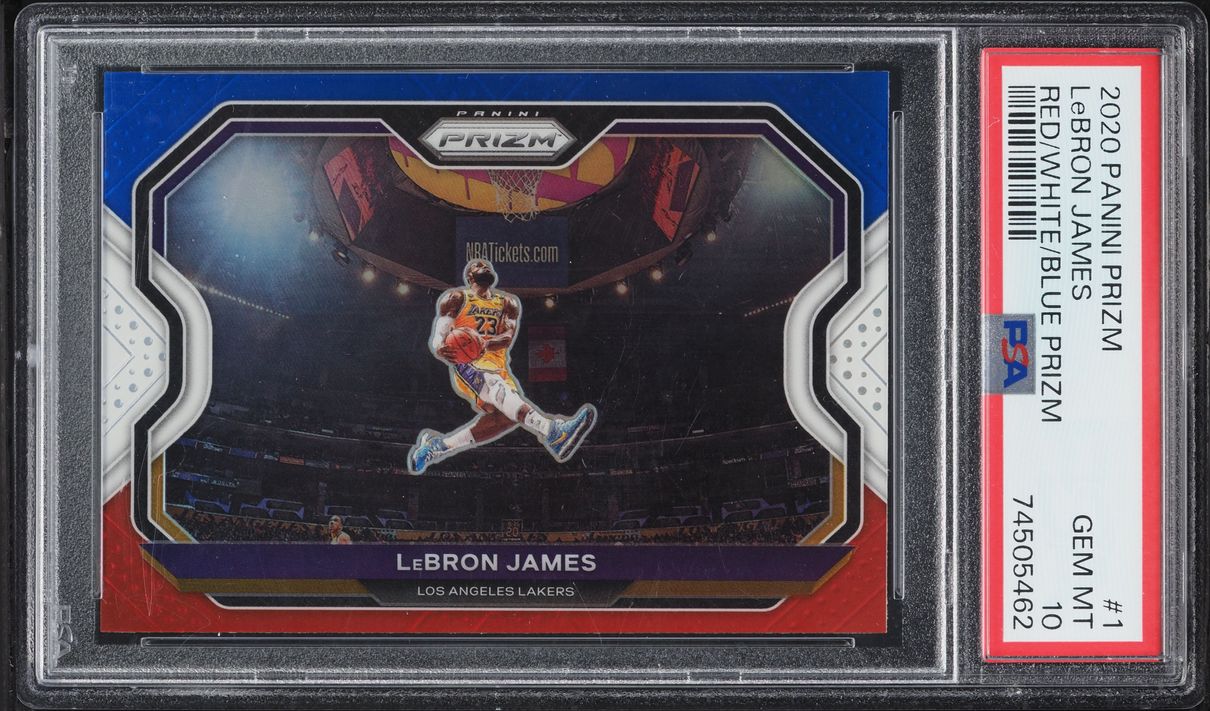 2020 Panini Prizm Red White & Blue LeBron James #1 PSA 10 GEM MINT