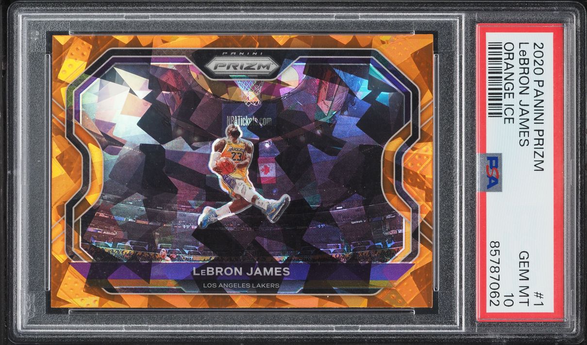 2020 Panini Prizm Orange Ice LeBron James #1 PSA 10 GEM MINT