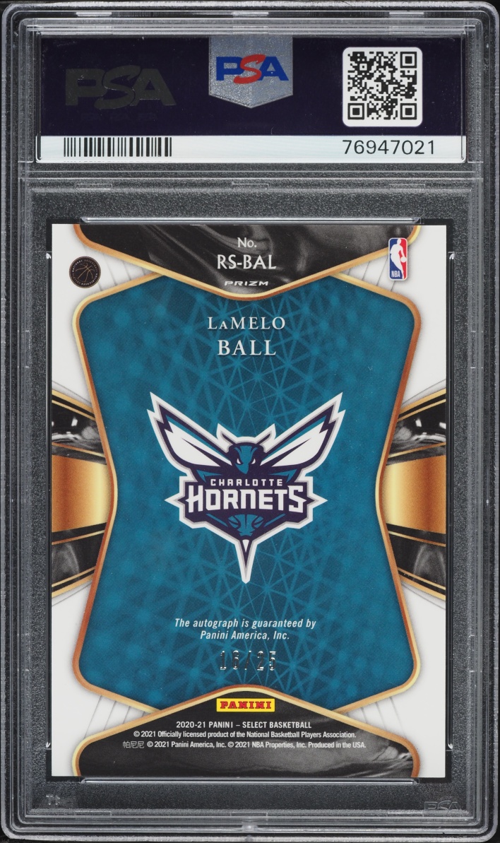 2020 Select Tie-Dye Prizm LaMelo Ball ROOKIE AUTO DNA 10 /25 #RS-BAL PSA 10 GEM MINT