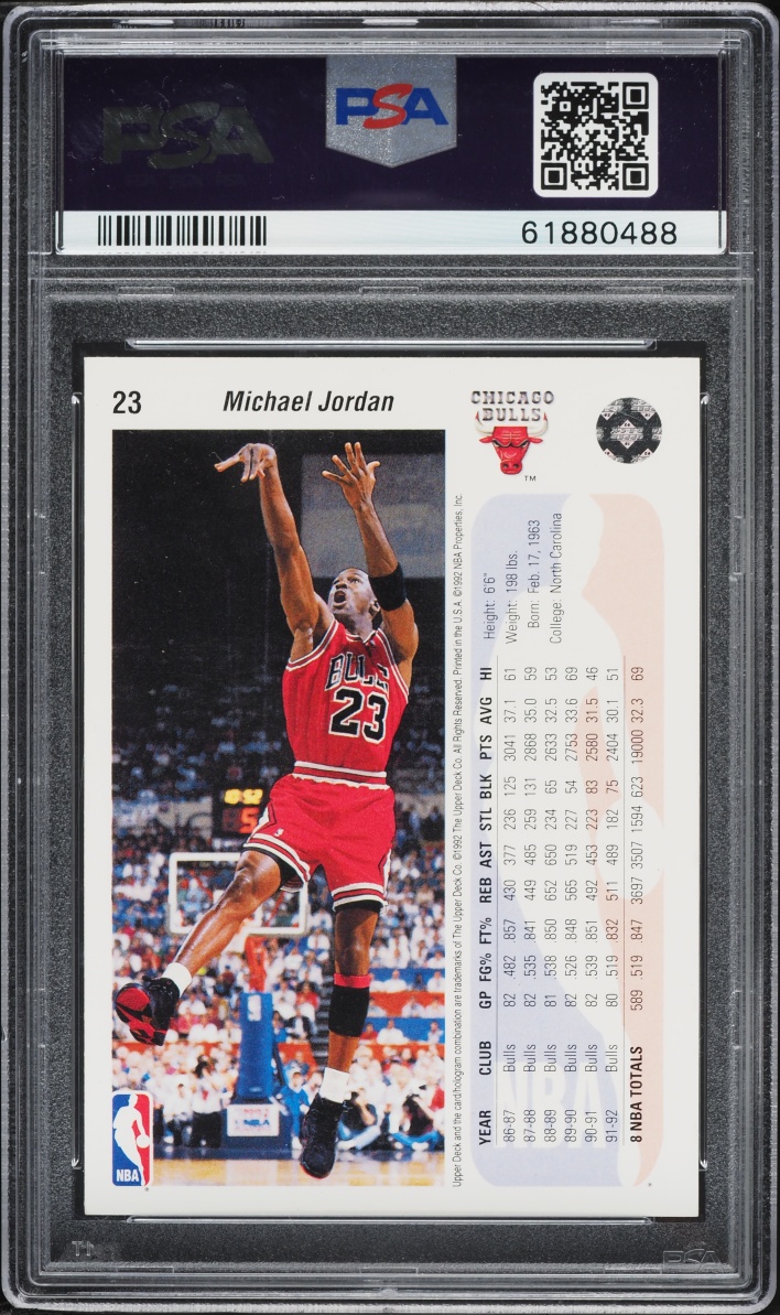1992 Upper Deck Basketball Michael Jordan #23 PSA 10 GEM MINT