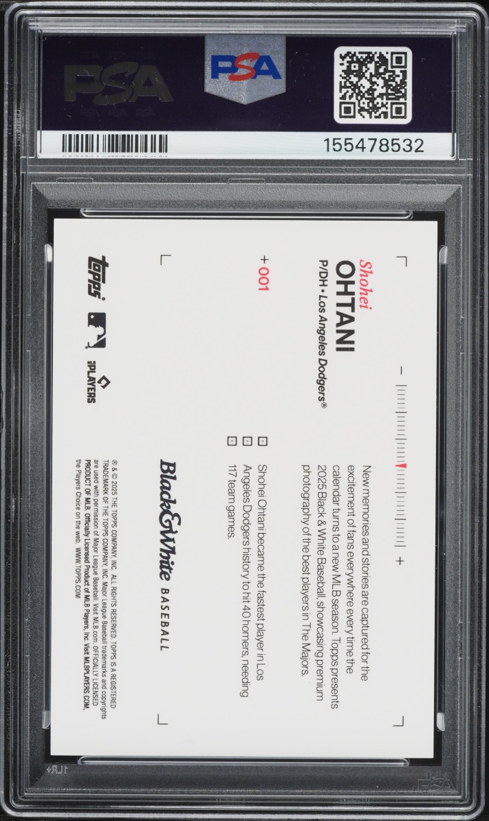 2025 Topps Black & White Film Strip Shohei Ohtani #1 PSA 10 GEM MINT