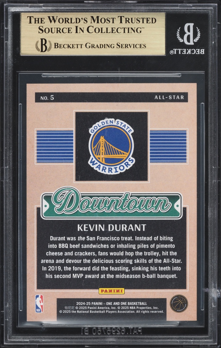 2024 Panini One And One Downtown All Star Kevin Durant #5 BGS 9.5 GEM MINT