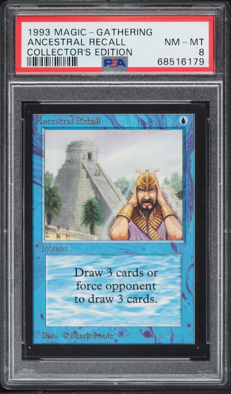 1993 Magic The Gathering MTG Alpha Ancestral Recall PSA 10 GEM