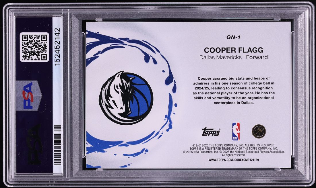 2025 Topps Generation Now Cooper Flagg ROOKIE #GN-1 PSA 9 MINT