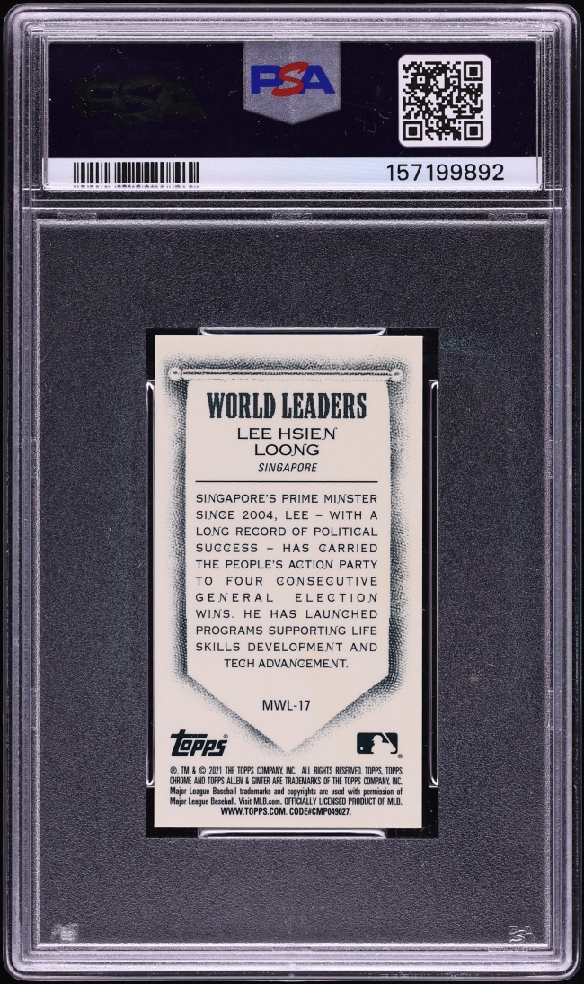 2021 Topps Chrome Allen & Ginter Mini World Leaders Lee Hsien Loong #MWL-17 PSA 10 GEM MINT