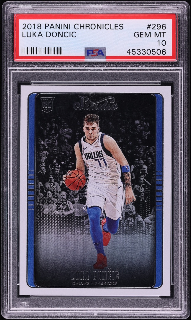2018 Panini Chronicles Studio Luka Doncic ROOKIE #296 PSA 10 GEM MINT