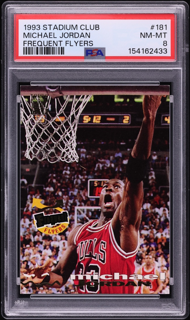 1993 Stadium Club Frequent Flyers Michael Jordan #181 PSA 8 NM-MT