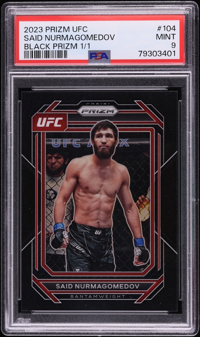 2023 Panini Prizm UFC Black Prizm Said Nurmagomedov 1/1 #104 PSA 9 MINT