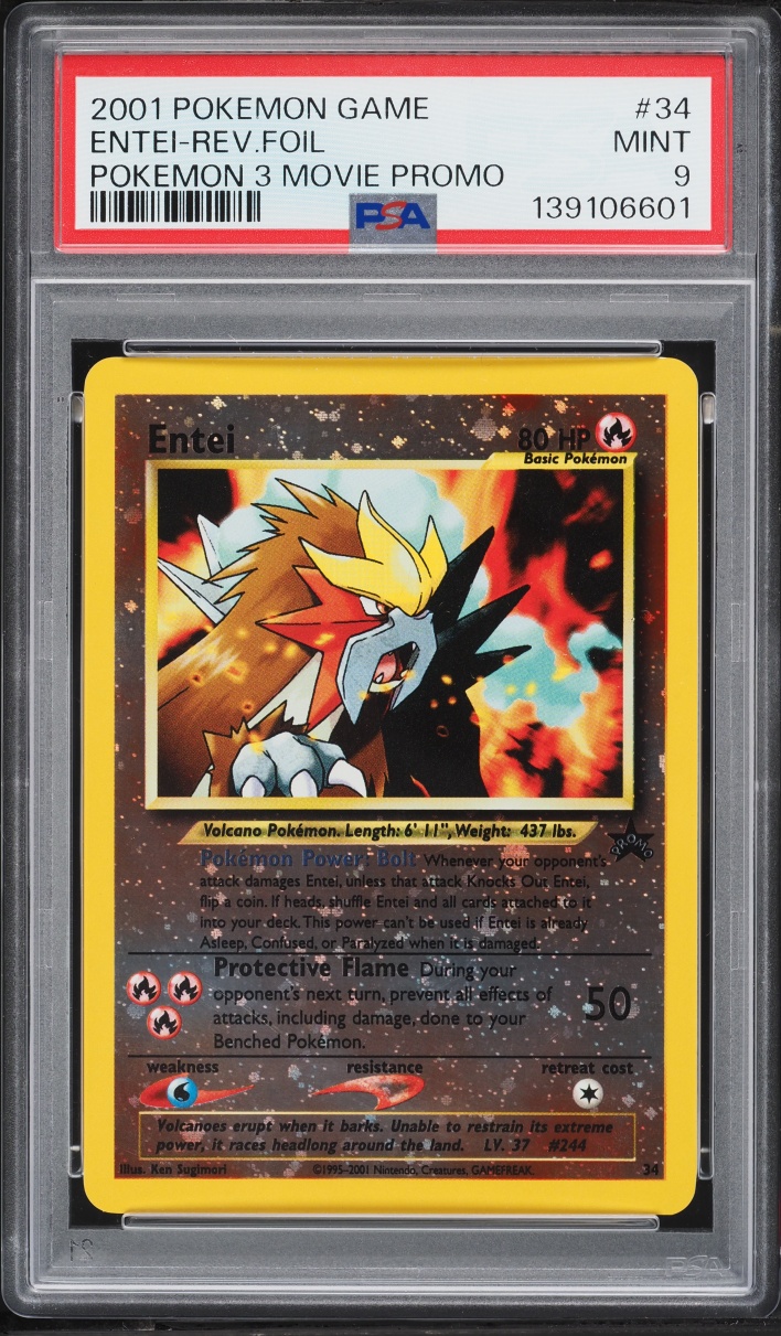 2001 Pokemon Movie 3 Promo Reverse Holo Entei #34 PSA 9 MINT