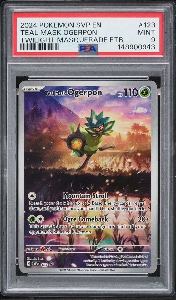 2024 Pokemon SV Promo Twilight Masquerade ETB Alt Art Teal Mask Ogerpon #123 PSA 9 MINT