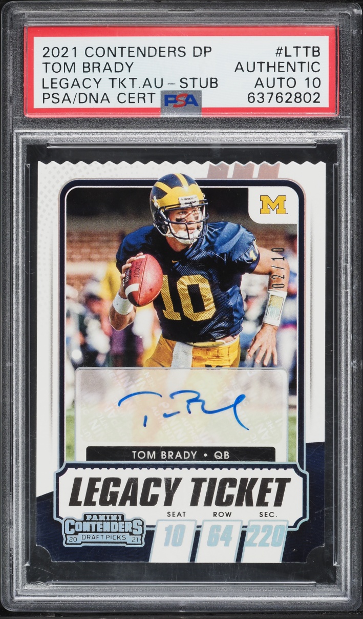 2021 Panini Contenders Draft Picks Legacy Ticket Stub Tom Brady AUTO DNA 10 /10 #LTTB PSA AUTH