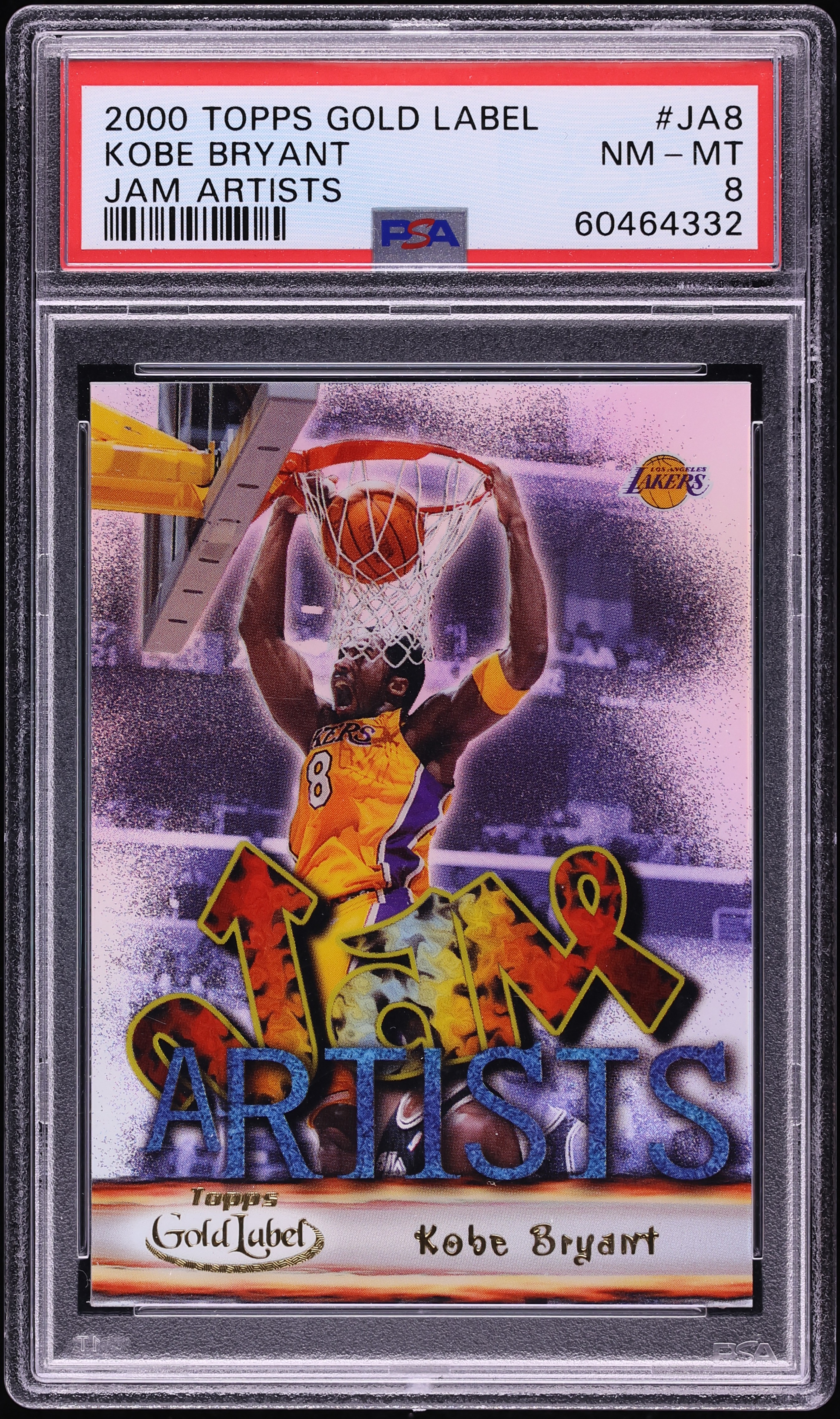 2000 Topps Gold Label Jam Artists Kobe Bryant #JA8 PSA 8 NM-MT on