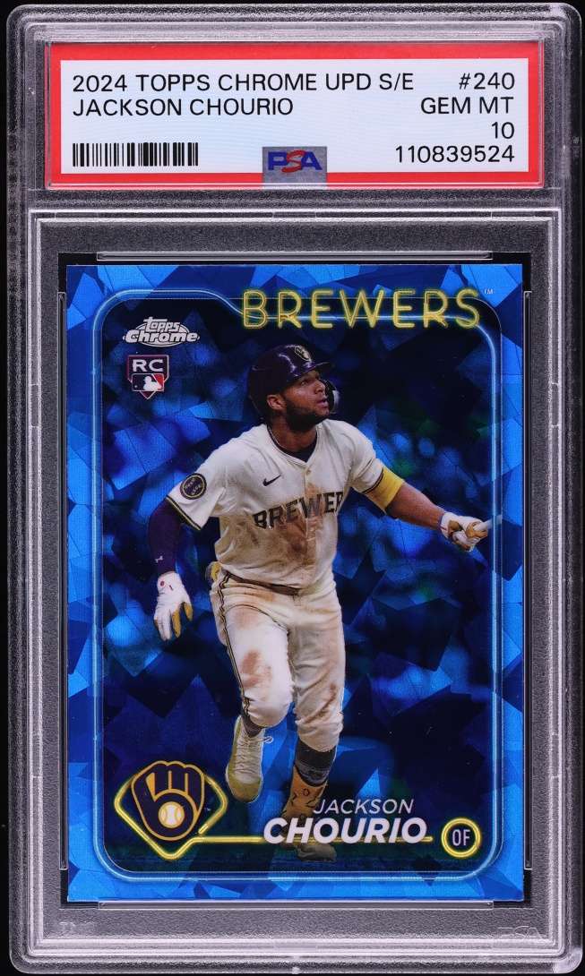 2024 Topps Chrome Update Sapphire Edition Jackson Chourio ROOKIE #USCS240 PSA 10 GEM