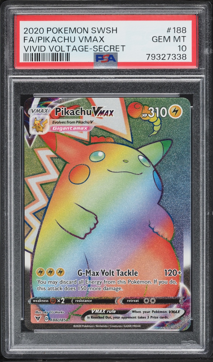 2020 Pokemon Sword & Shield Vivid Voltage Rainbow Rare Pikachu VMAX #188 PSA 10 GEM MINT
