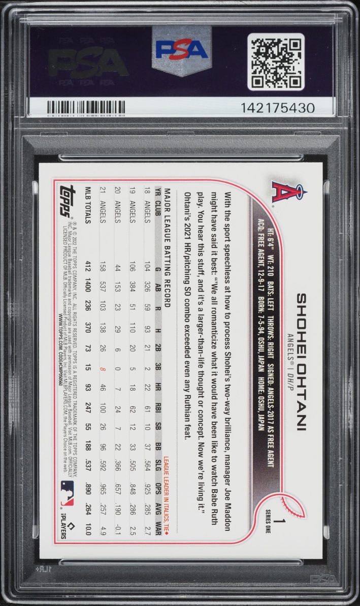 2022 Topps Shohei Ohtani SP #1 PSA 9 MINT