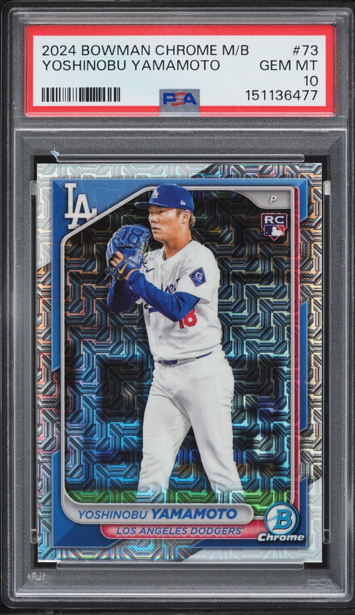 2024 Bowman Chrome Mega Box Yoshinobu Yamamoto ROOKIE #73 PSA 10 GEM MINT