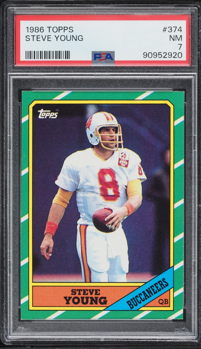 1986 Topps Football Steve Young ROOKIE #374 PSA 7 NRMT