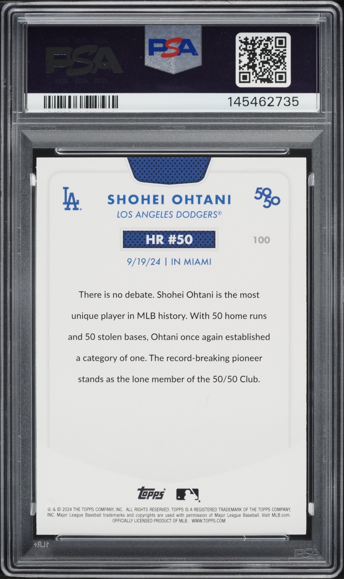 2024 Topps 50/50 Shohei Ohtani #100 PSA 9 MINT