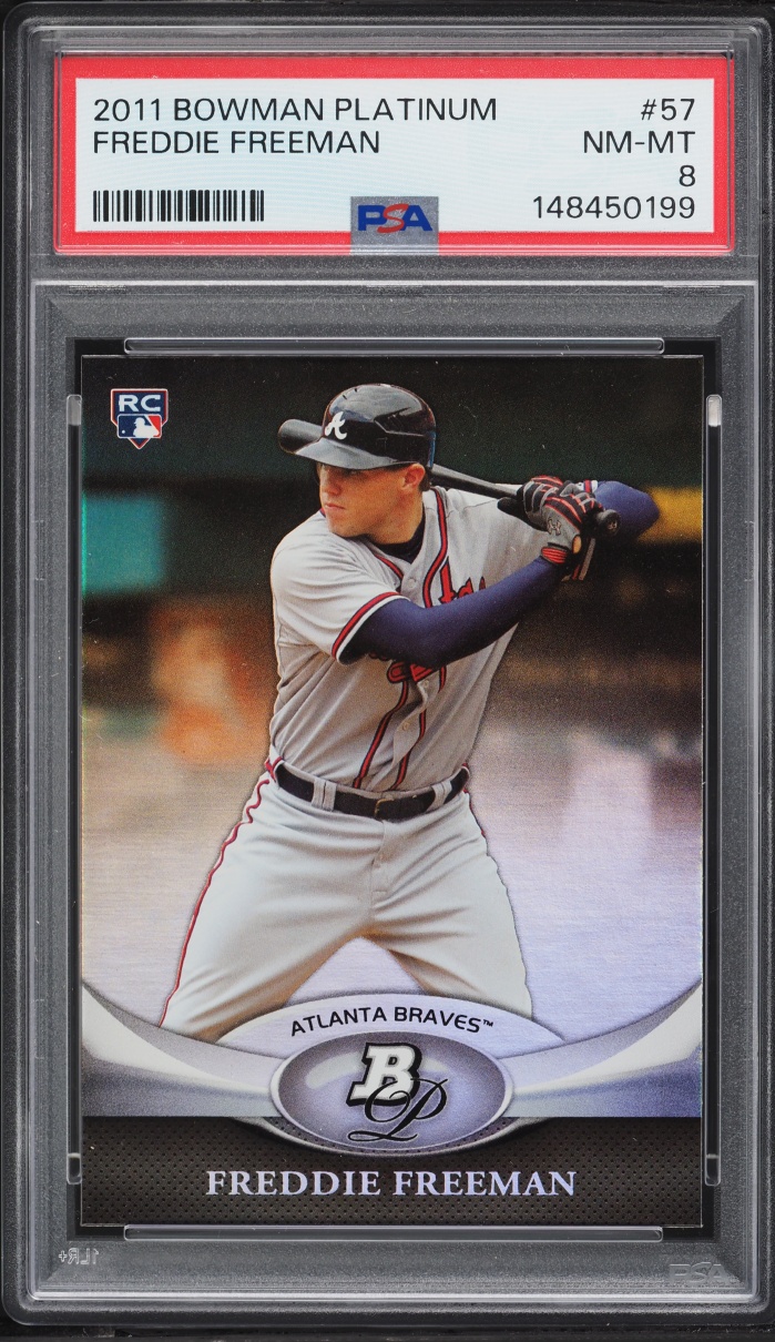 2011 Bowman Platinum Freddie Freeman ROOKIE #57 PSA 8 NM-MT