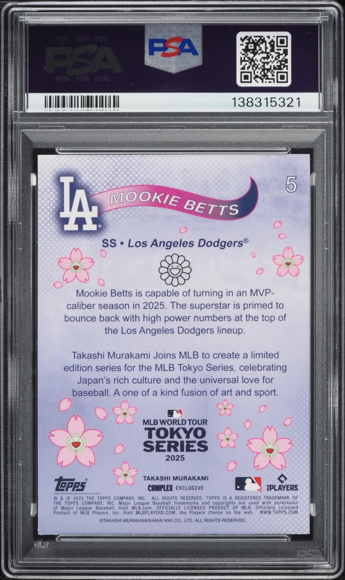 2025 Topps Murakami Tokyo Series Mookie Betts #5 PSA 9 MINT