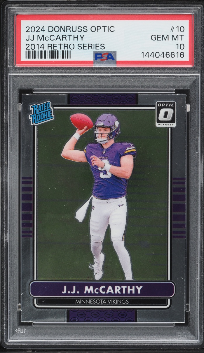 2024 Donruss Optic '14 Retro Series J.J. McCarthy ROOKIE #10 PSA 10 GEM MINT