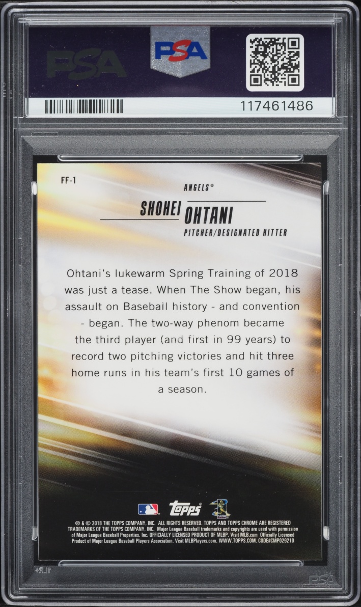 2018 Topps Chrome Freshman Flash Shohei Ohtani ROOKIE #FF-1 PSA 9 MINT