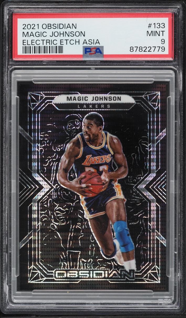 2021 Panini Obsidian Electric Etch Asia Magic Johnson #133 PSA 9 MINT