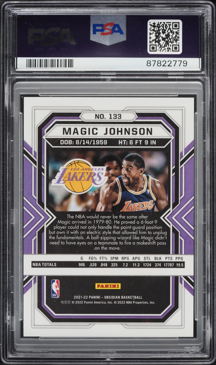 2021 Panini Obsidian Electric Etch Asia Magic Johnson #133 PSA 9 MINT