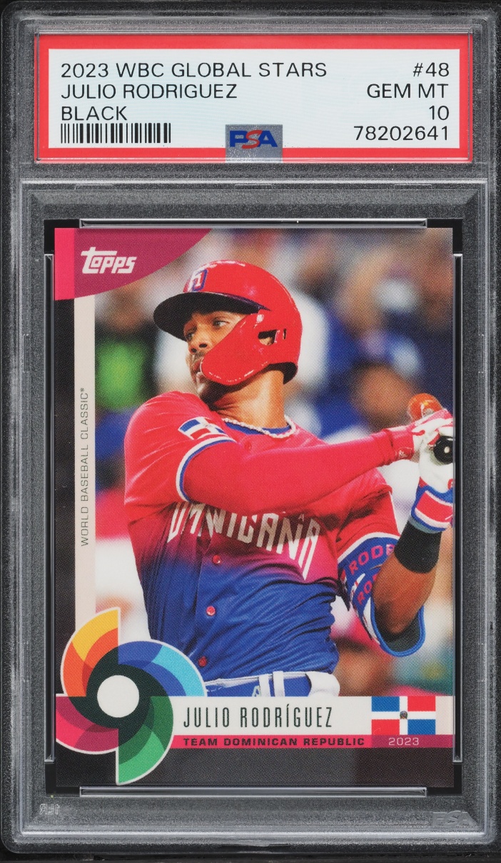 2023 Topps World Baseball Classic Global Stars Black Julio Rodriguez #48 PSA 10 GEM MINT
