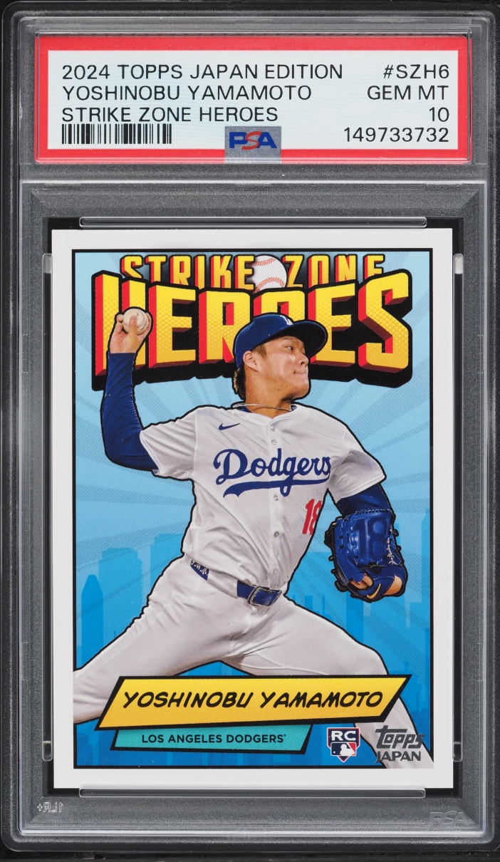 2024 Topps Japan Edition Strike Zone Heroes Yoshinobu Yamamoto ROOKIE #SZH6 PSA 10 GEM MINT