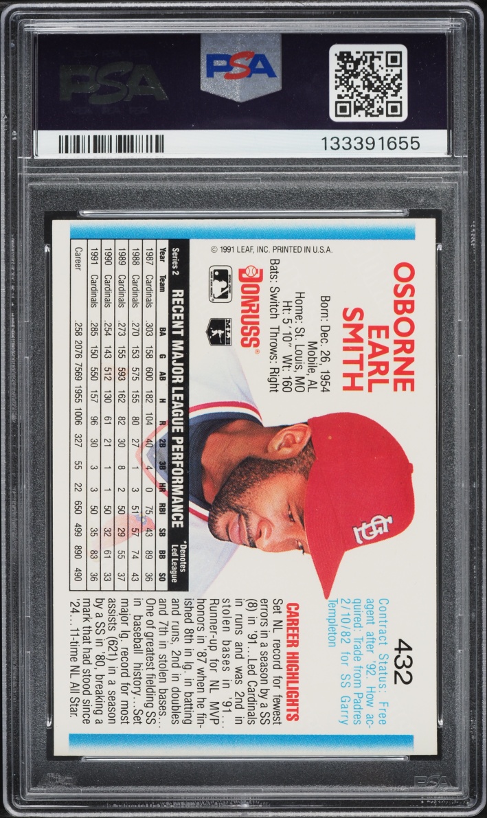 1992 Donruss Ozzie Smith #432 PSA 10 GEM MINT