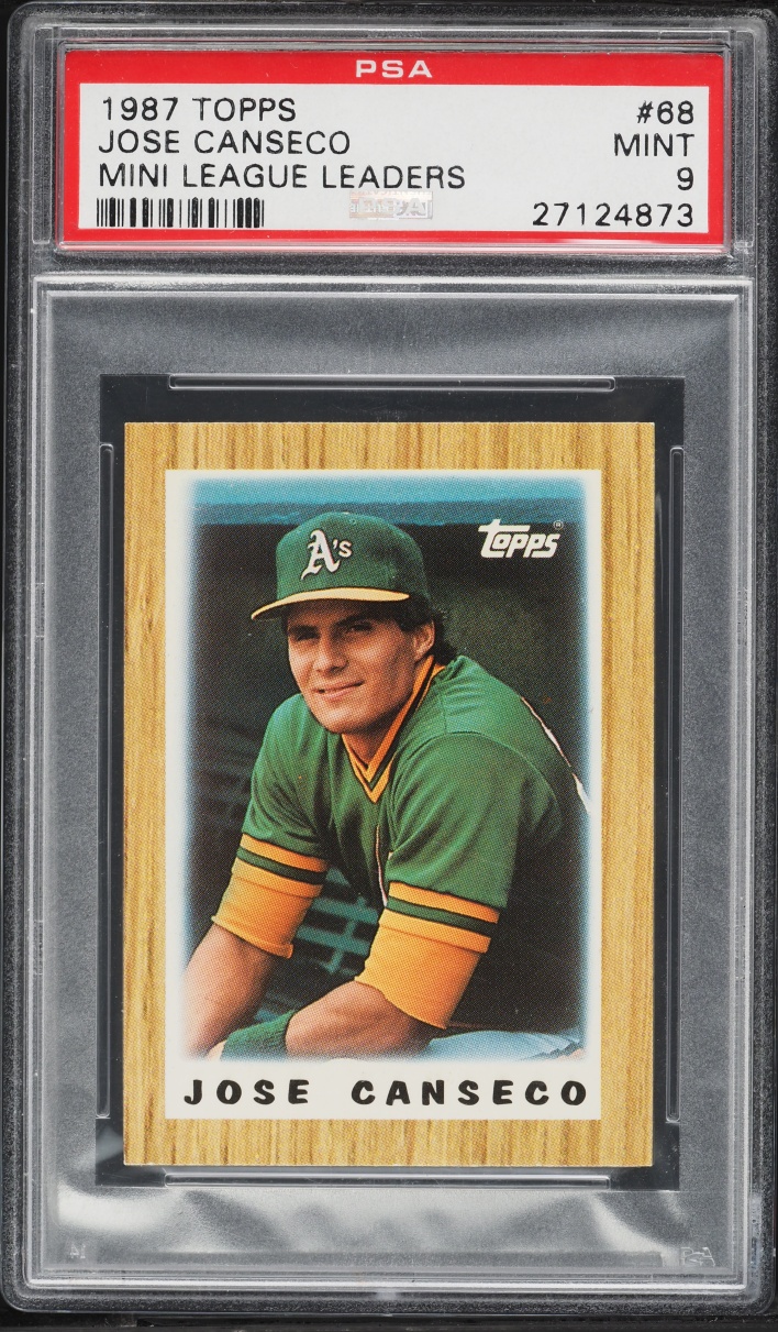 1987 Topps Jose Canseco MINI LEAGUE LEADERS #68 PSA 9 MINT