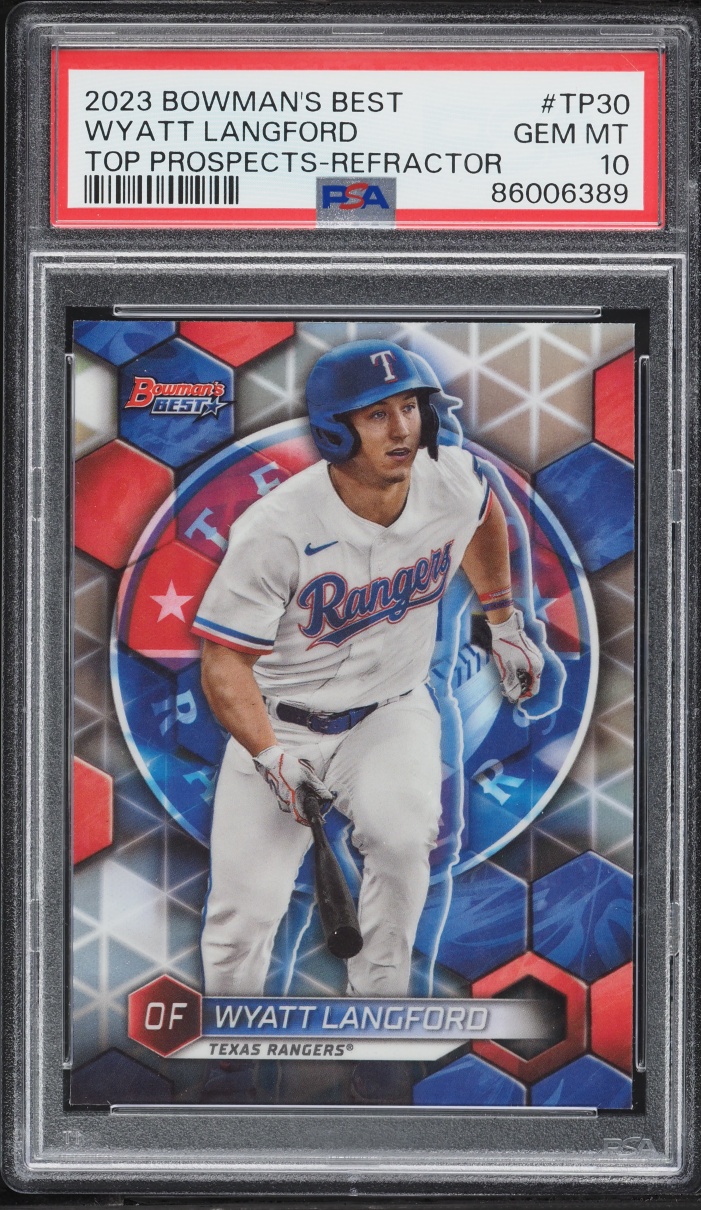 2023 Bowman's Best Top Prospects Refractor Wyatt Langford PROSPECT #TP-30 PSA 10 GEM MINT