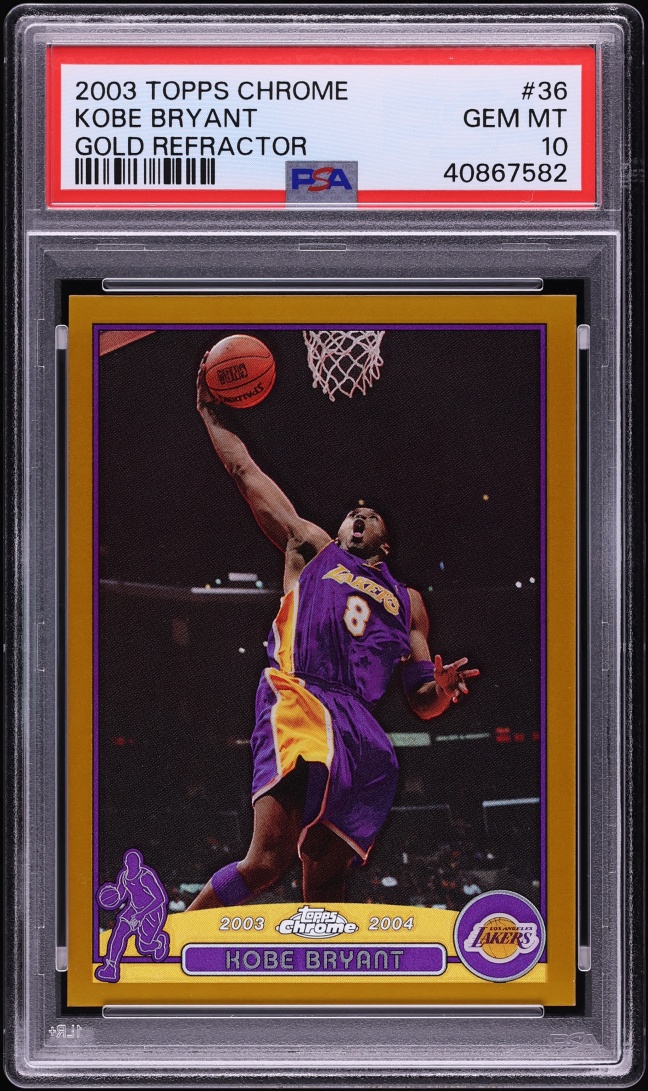 2003 Topps Chrome Gold Refractor Kobe Bryant /99 #36 PSA 10 GEM MINT